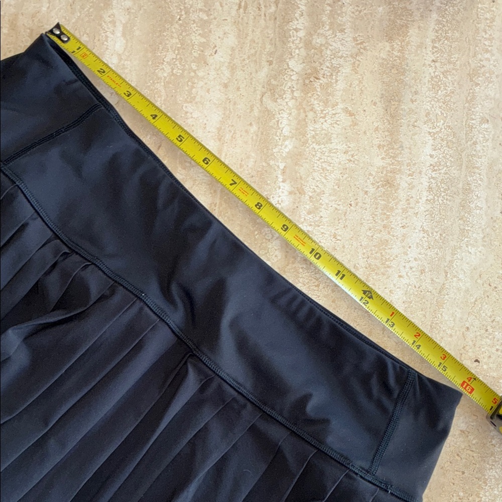 ATHLETA Black Pleated Mini Skirt with built in shorts. L - Picture 11 of 14
